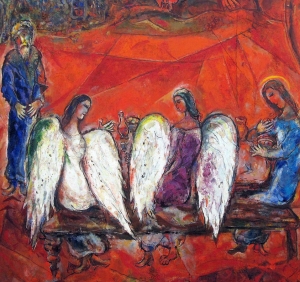 Picture: M. Chagall  - Abraham and the Three Angels (1960-1966.) Abraham meets three mysterious heavenly messengers, then he says: &quot;In this city there are perhaps 50, 45, 40 honest people, &quot;10&quot; righteous people are enough to save a damned city ... the &quot;guilty people&quot; will continue to live ...” a biblical reference which helps us understand that the true majority of a population is not based on statistical data but rather on its qualities. The true representatives of the populations should be their best citizens; they are the &quot;true majority&quot;, since they embody the past, present and future &quot;majority&quot;.